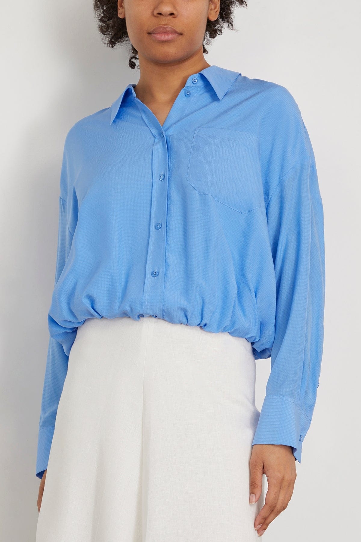 Silky Ease Blouse in Cornflower Blue - 3