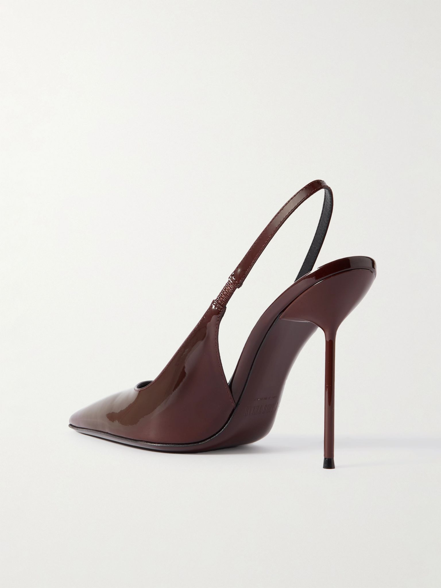 Lidia patent-leather slingback pumps Burgundy - 3