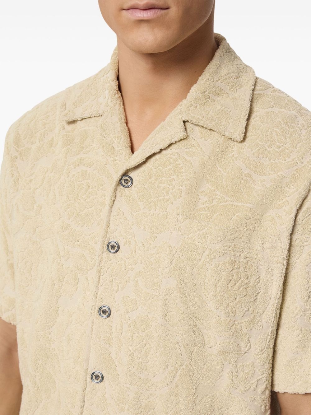 Barocco jacquard towel-stitch shirt - 5