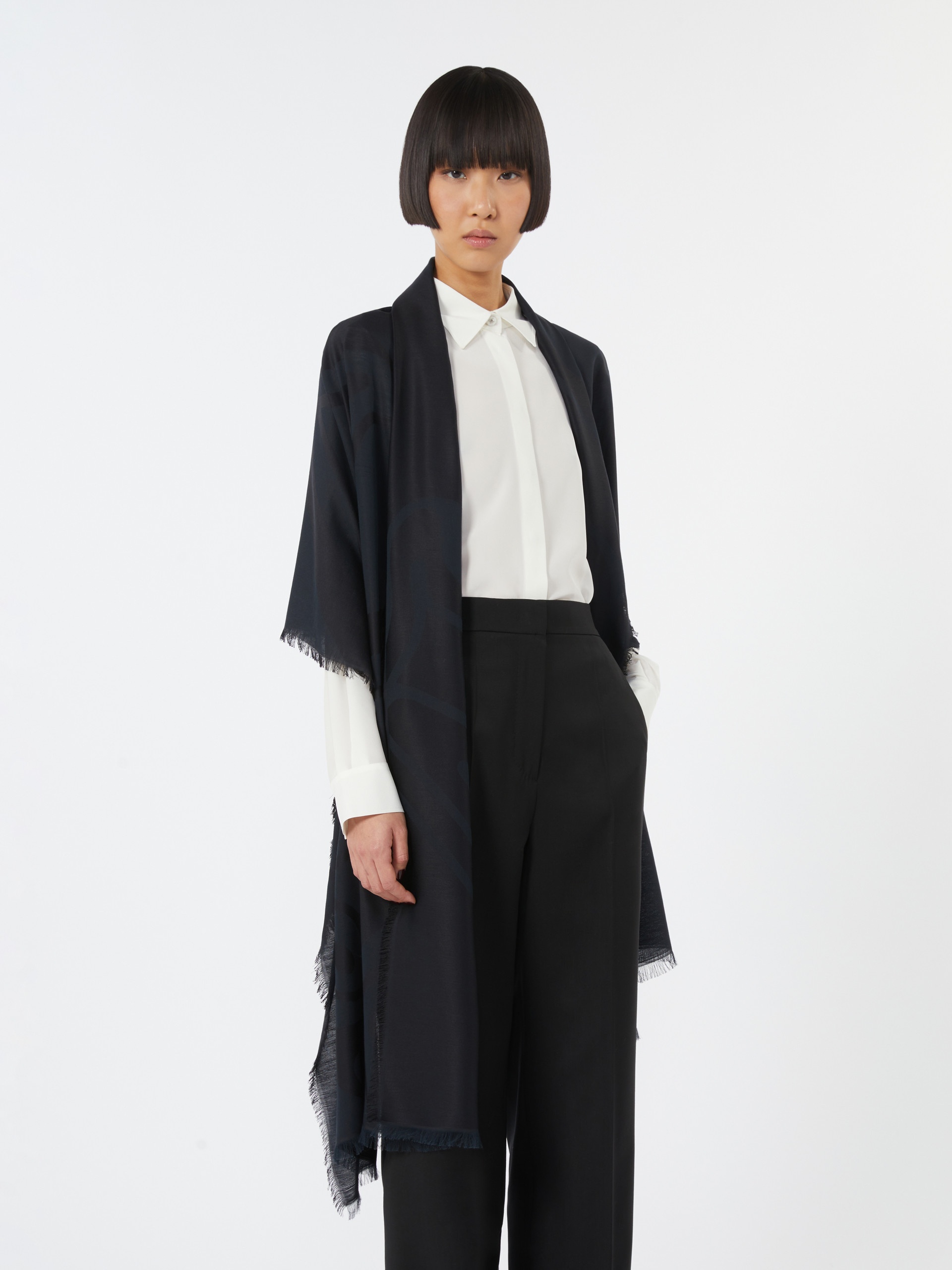 EGUALE Jacquard silk and cotton stole - 4