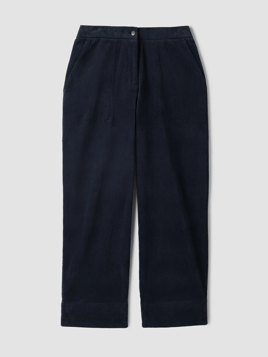 Organic Cotton Stretch Corduroy Straight Pant - 1
