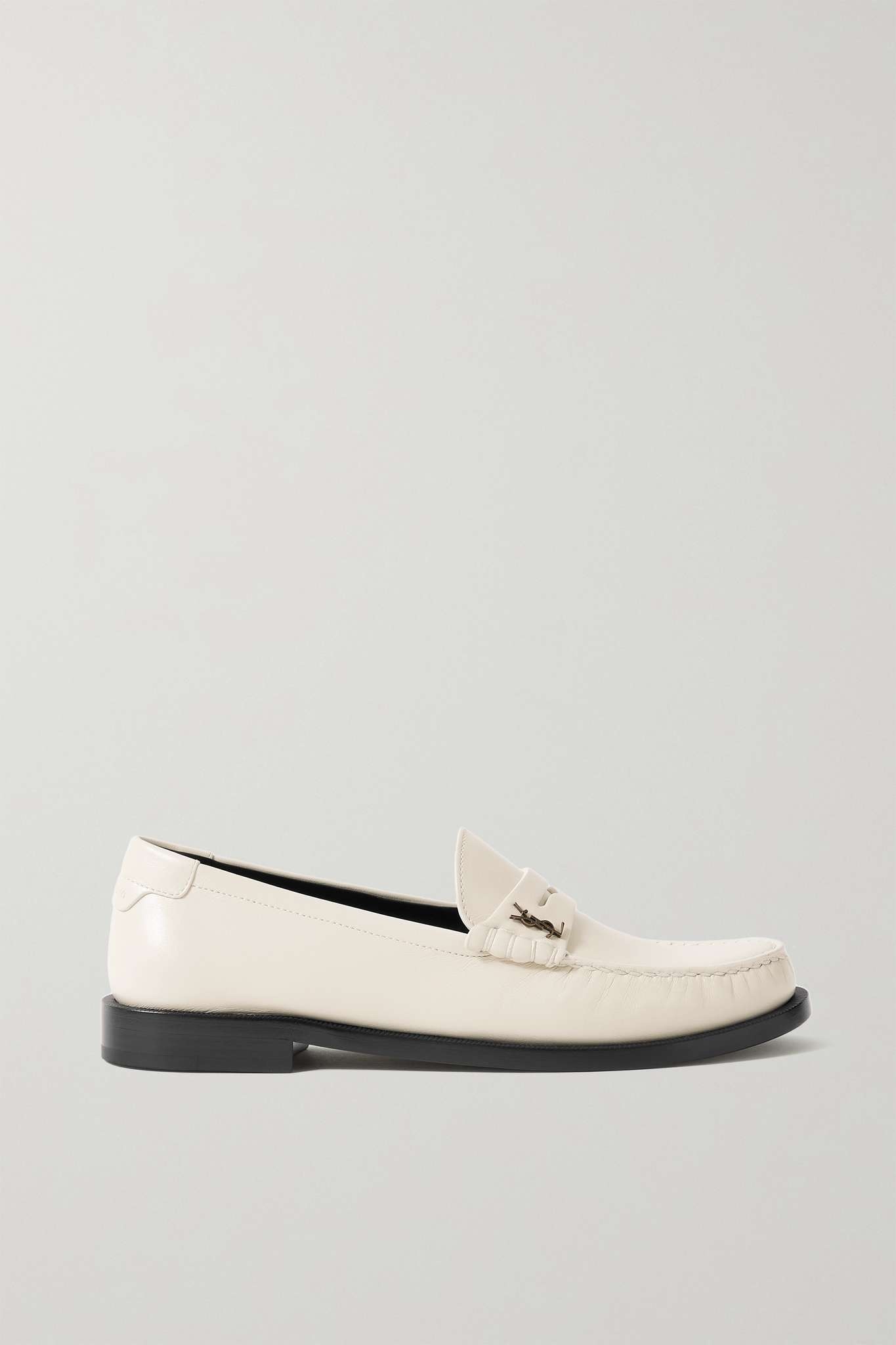 Logo-appliquéd leather loafers - 1