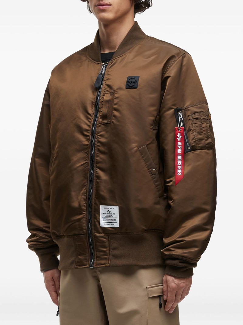 logo-patch bomber jacket 3