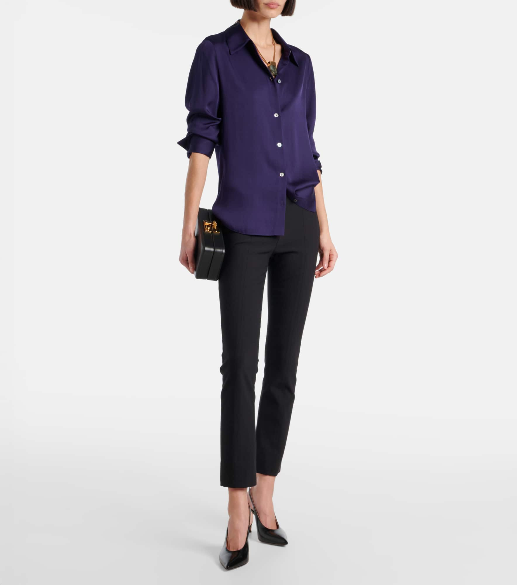 Silk-blend satin shirt - 2