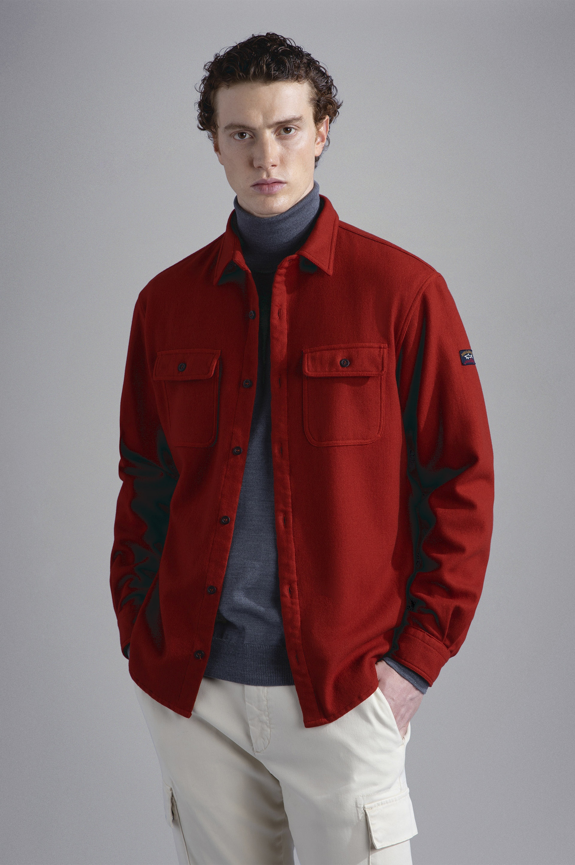 GARMENT DYED WOOL OVERSHIRT - 6