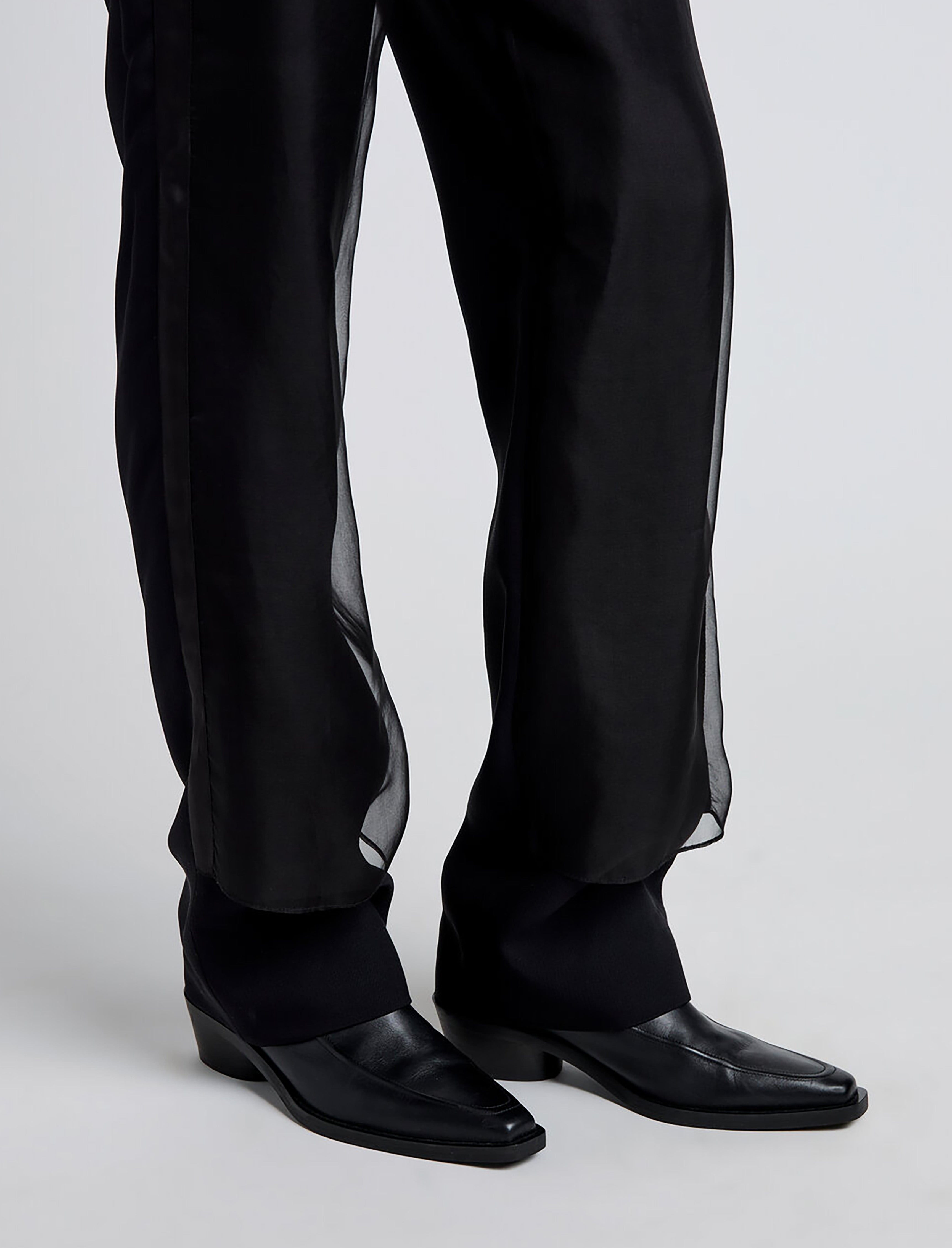 Teddy Pant in Wool Twill Suiting with Organza - 5