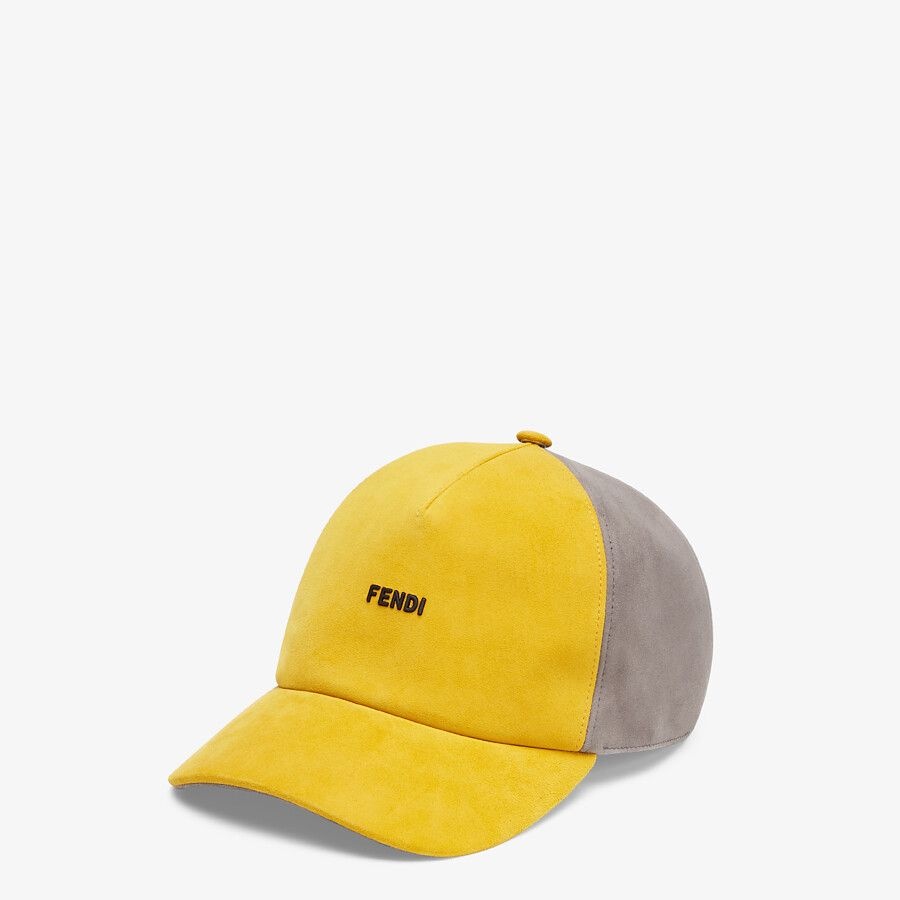 Yellow suede baseball cap - 1
