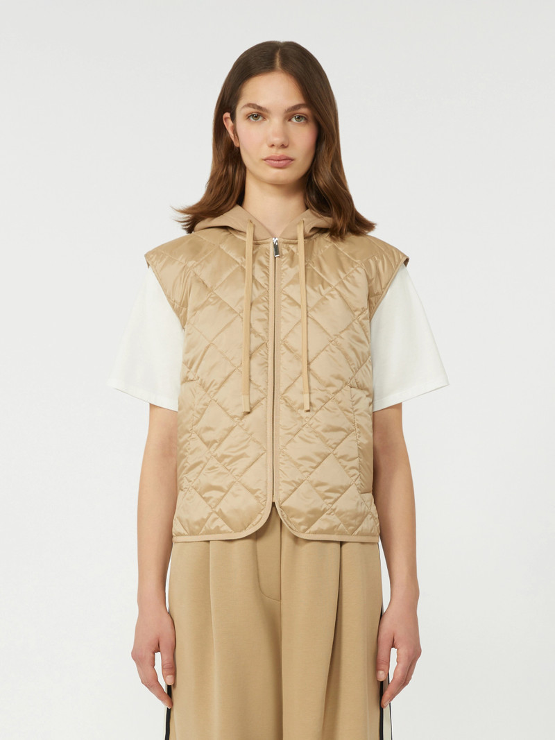 DANDY Padded sleeveless jacket in water-repellent canvas - BEIGE 3
