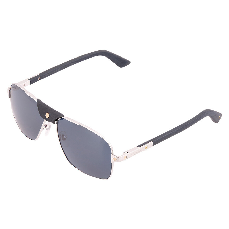 Cartier Santos De Cartier Blue Navigator Men's Sunglasses CT0389S 004 61 - 3