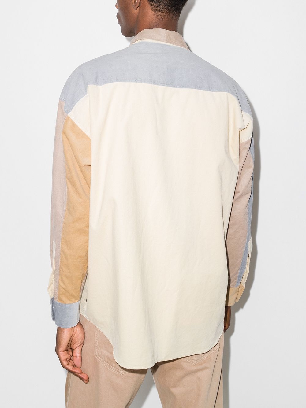 neutral colourblock shirt - 3