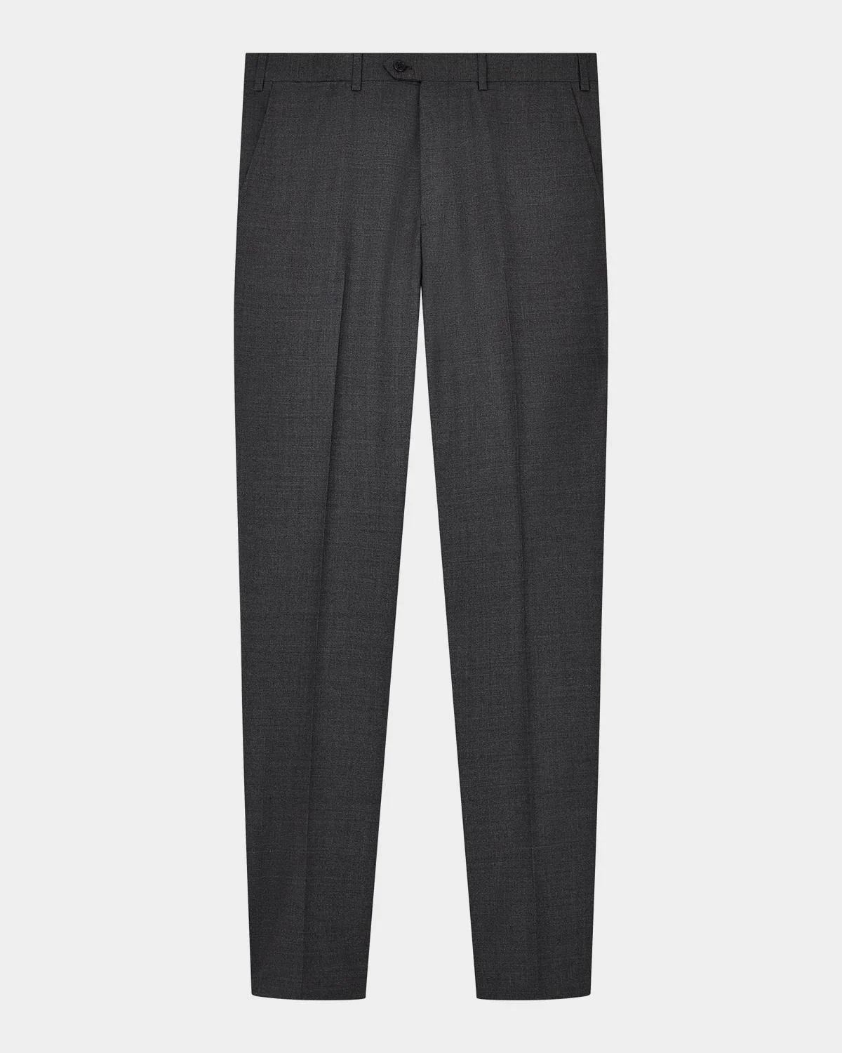 Men's Wool Textured Flat-Front Trousers - 1