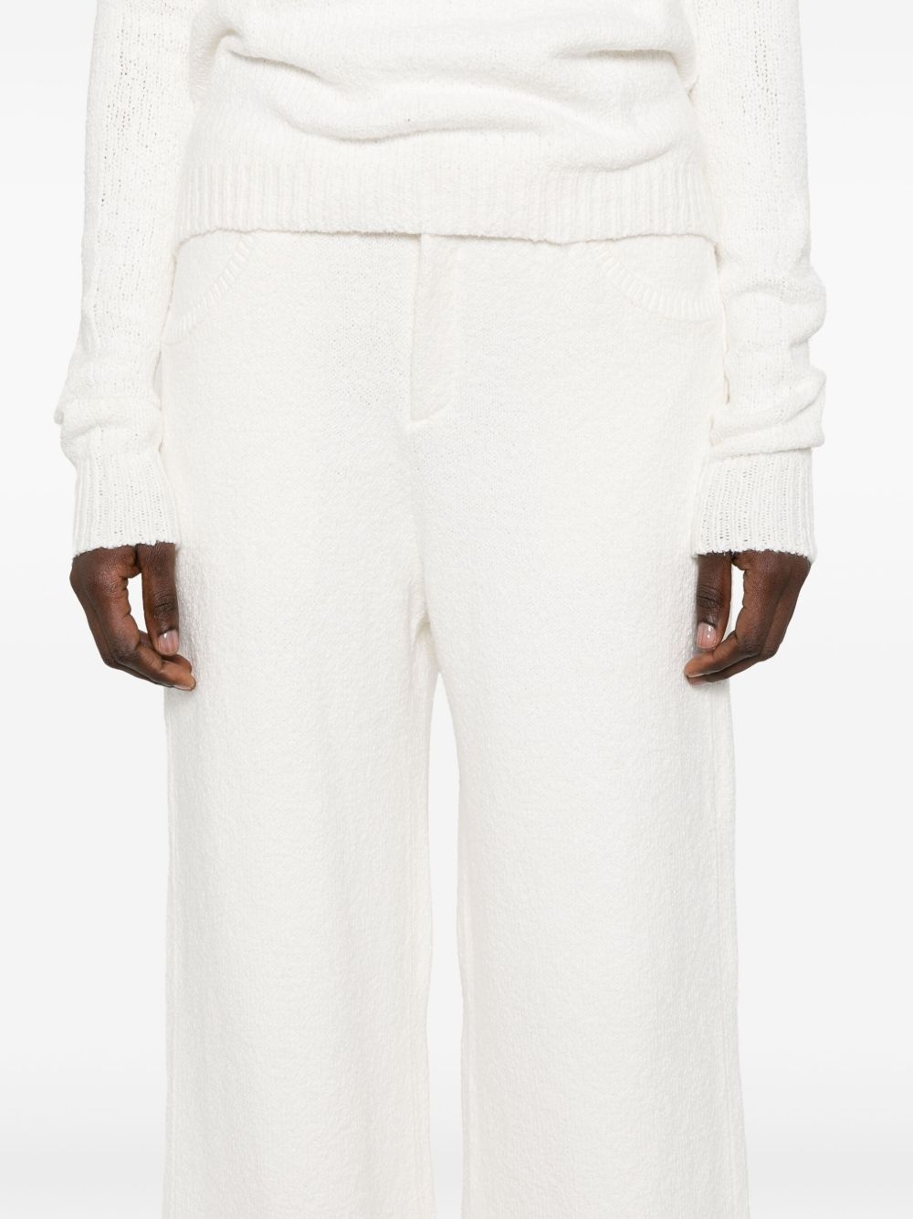 wide-leg knitted trousers - 5