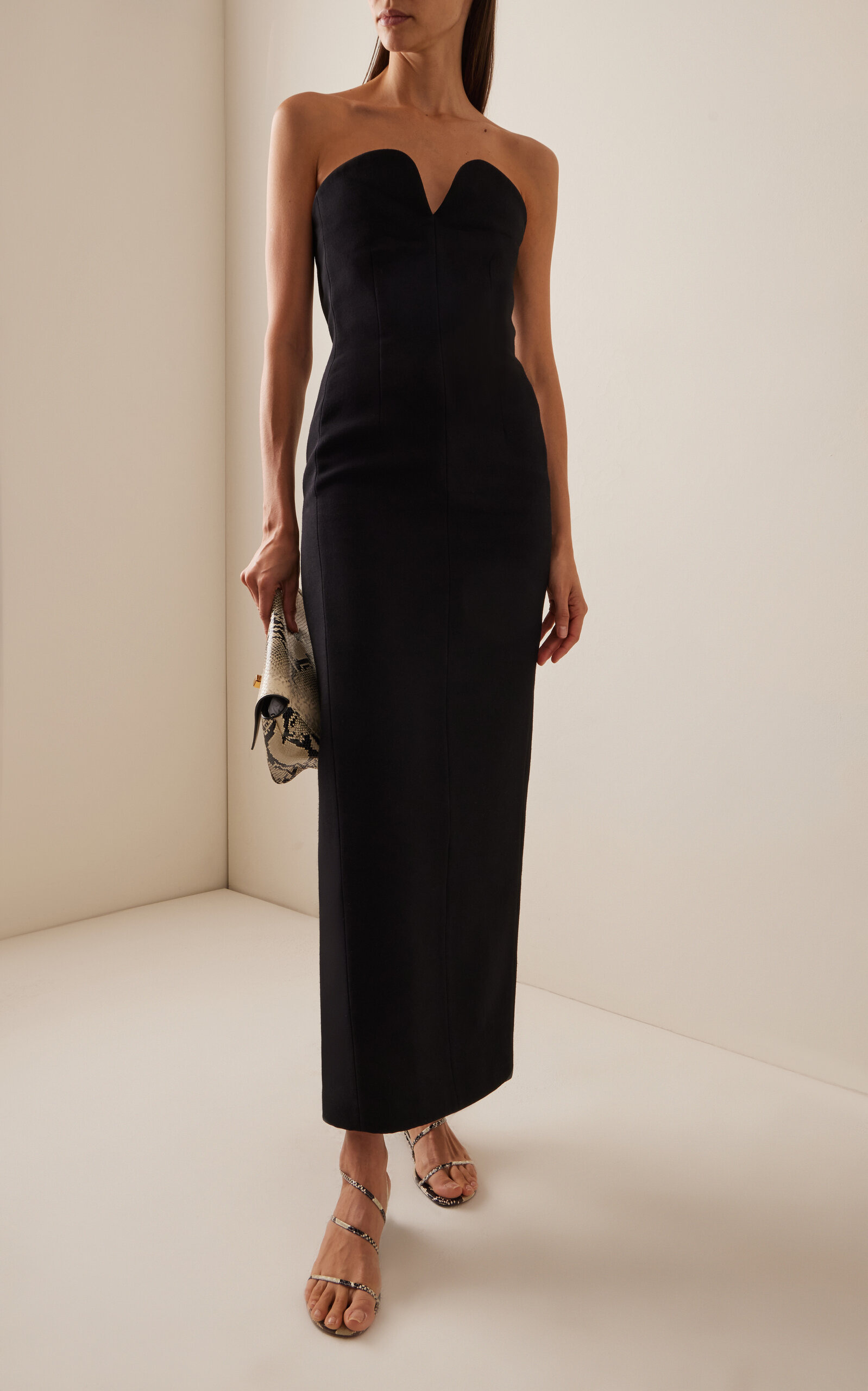 Yao Strapless Crepe Maxi Dress black - 3
