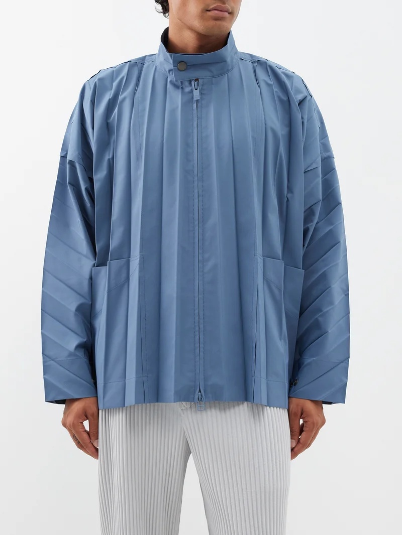 ISSEY MIYAKE Edge technical-pleated jacket | REVERSIBLE