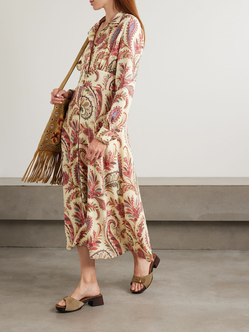 Etro Gathered paisley-print crepe midi shirt dress Multi outlook
