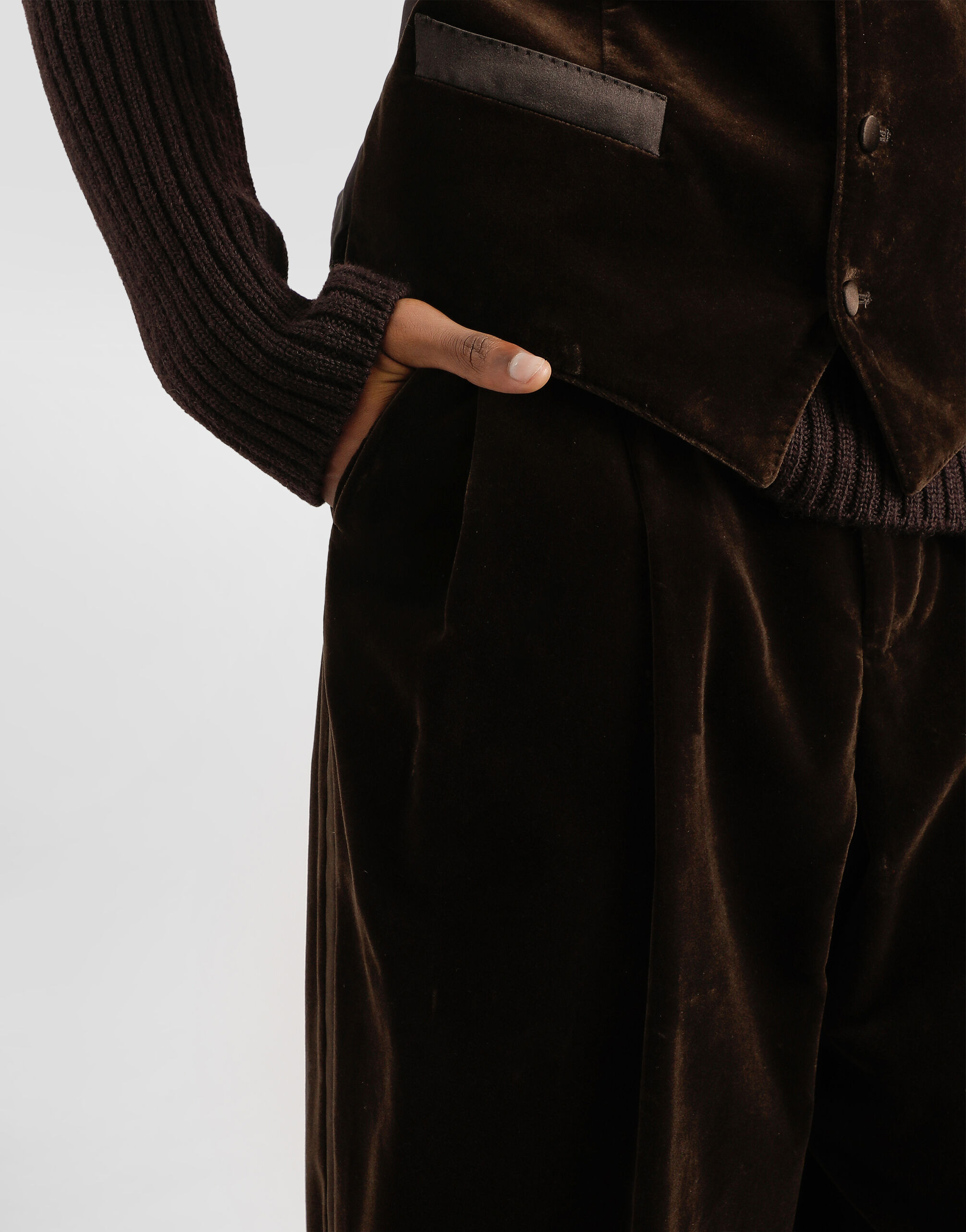 Smooth velvet trousers - 4