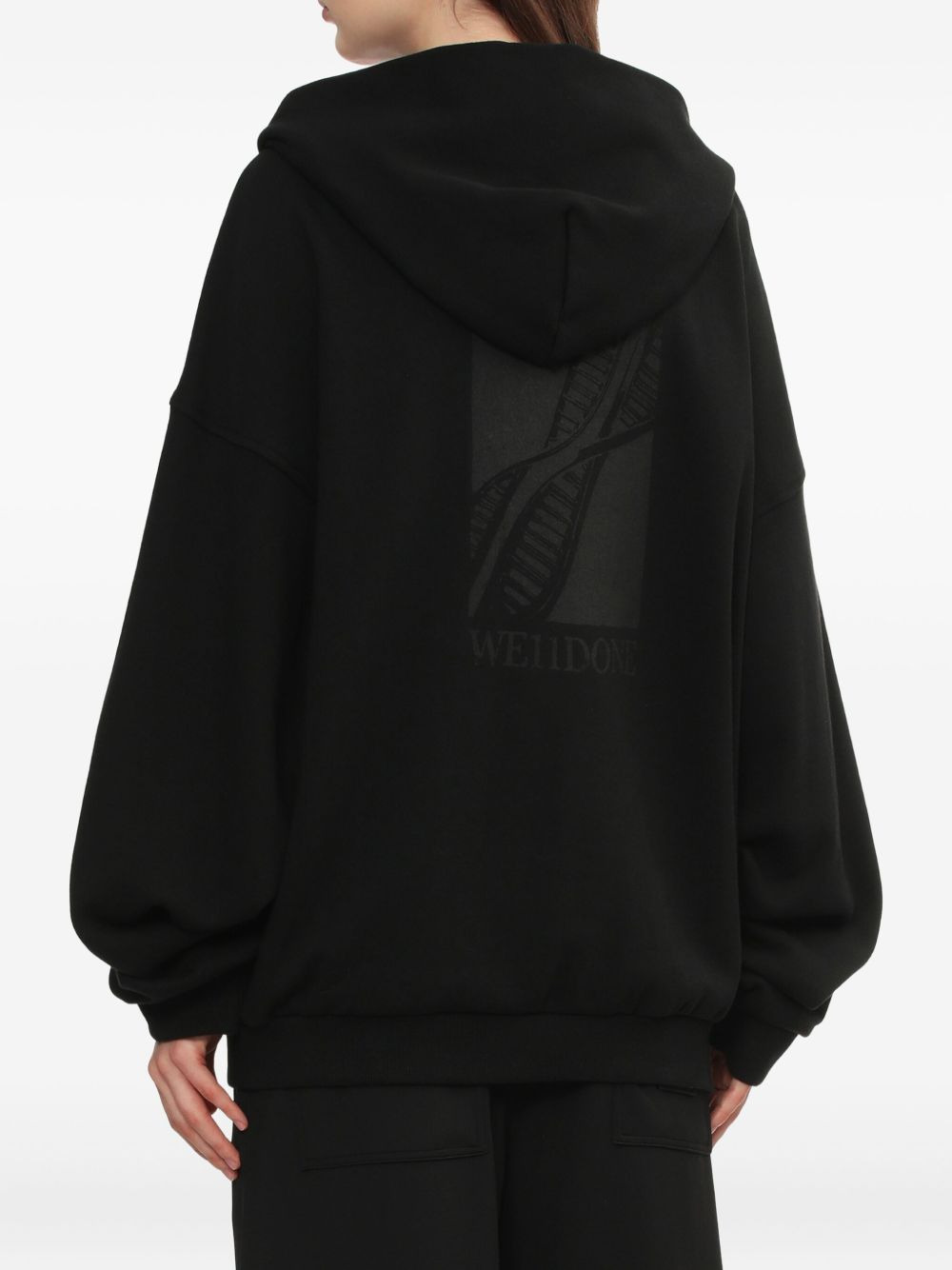 bear-graphic zip-up hoodie - 4
