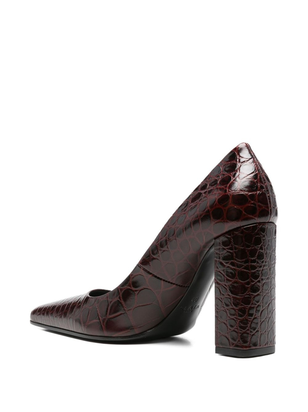 90mm leather heeled pumps - 3