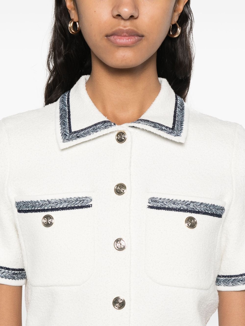 stripe-trim top - 5
