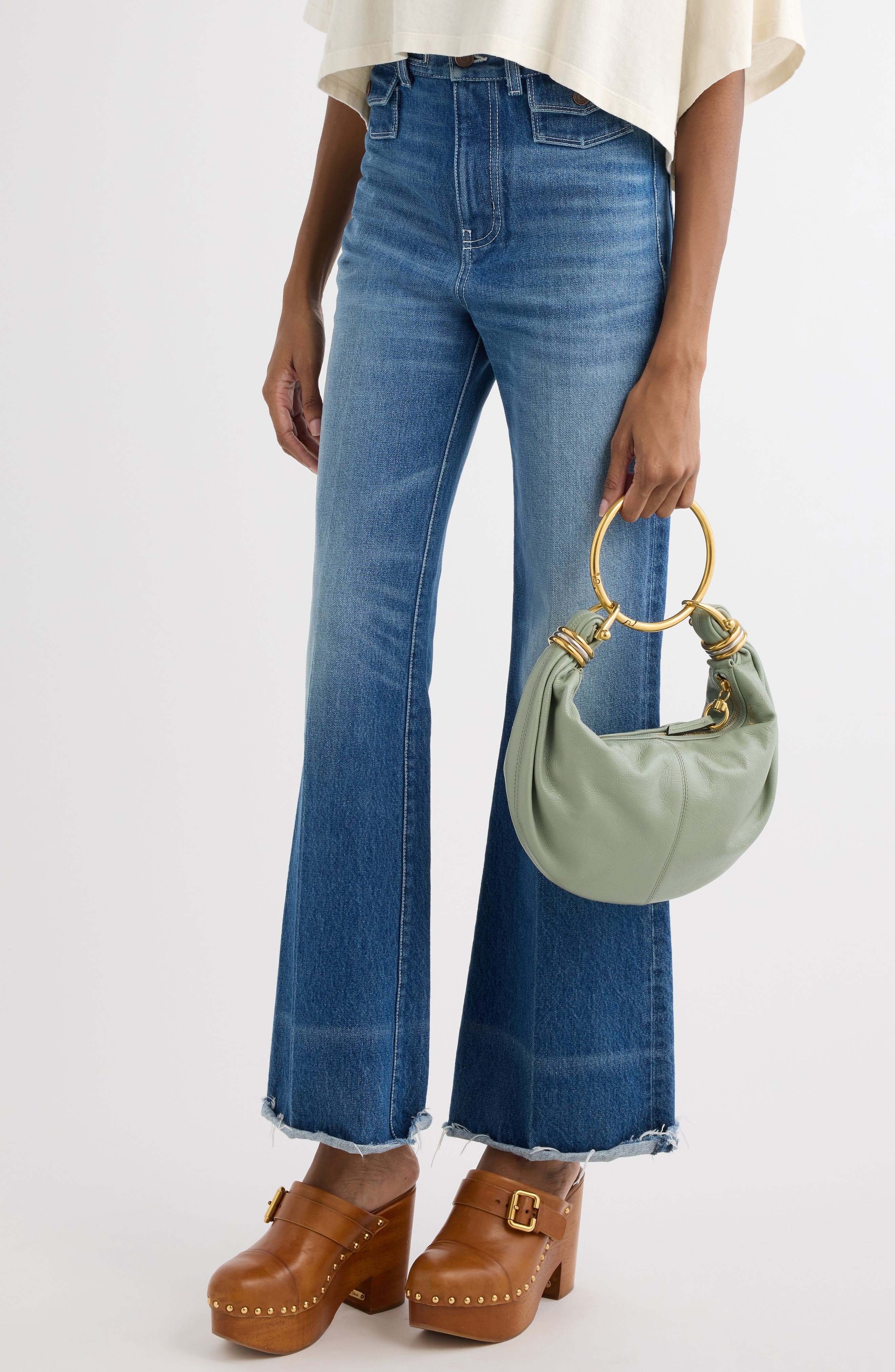Chloé Small Bracelet Hobo Bag in 38Y Sea Grass at Nordstrom - 3