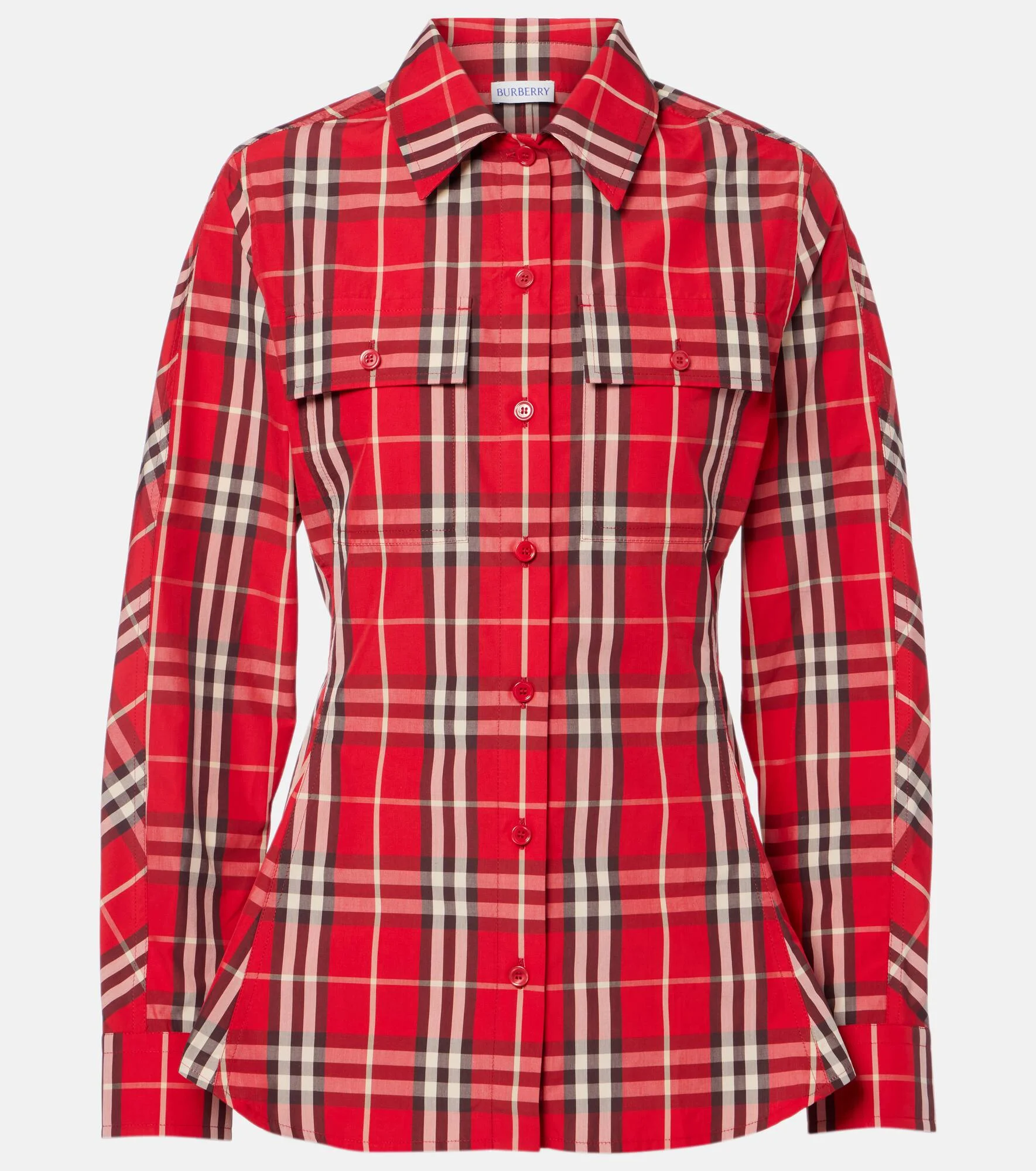 Burberry Check peplum cotton shirt - 1