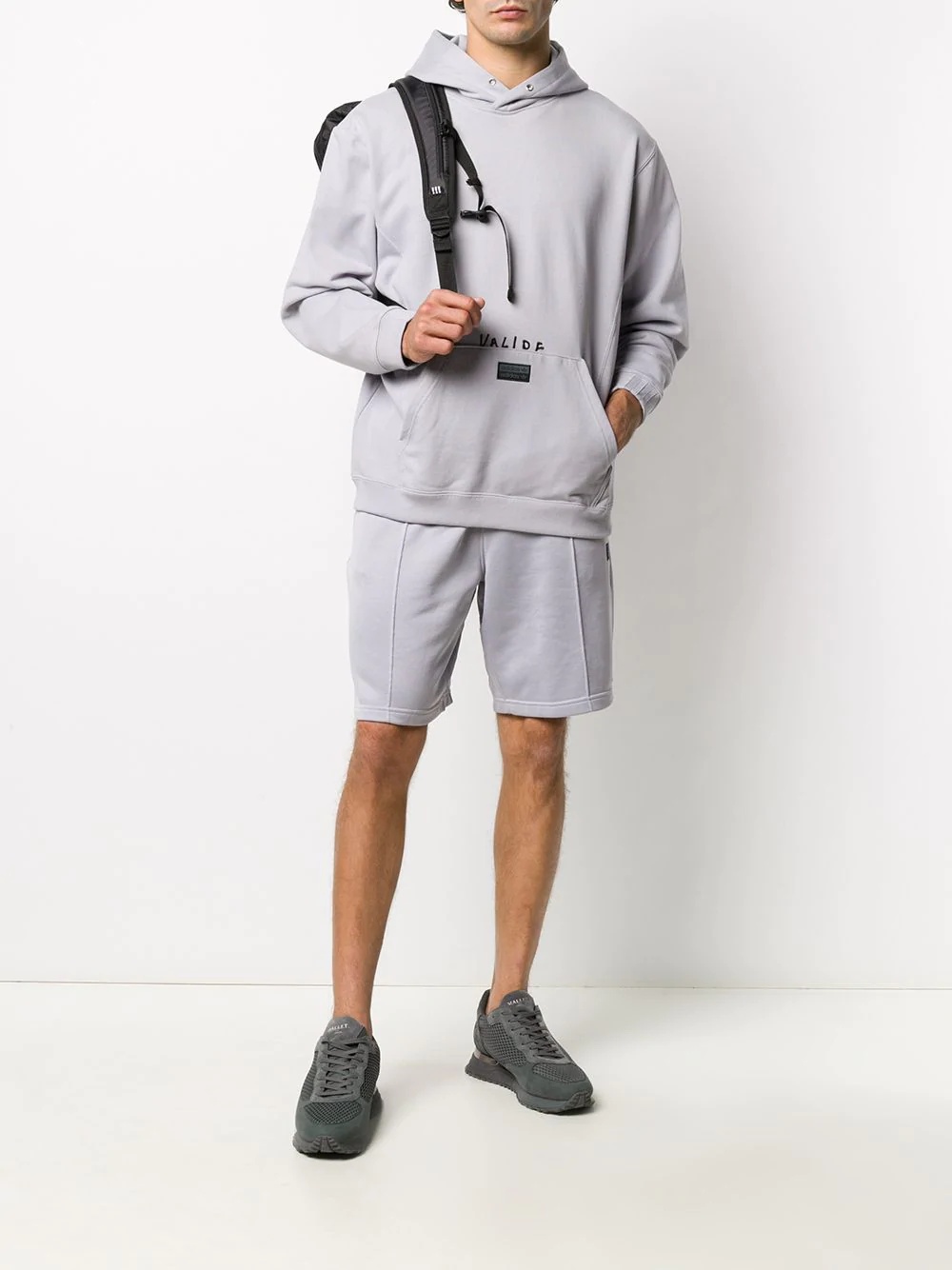 grey long-sleeve hoodie - 2