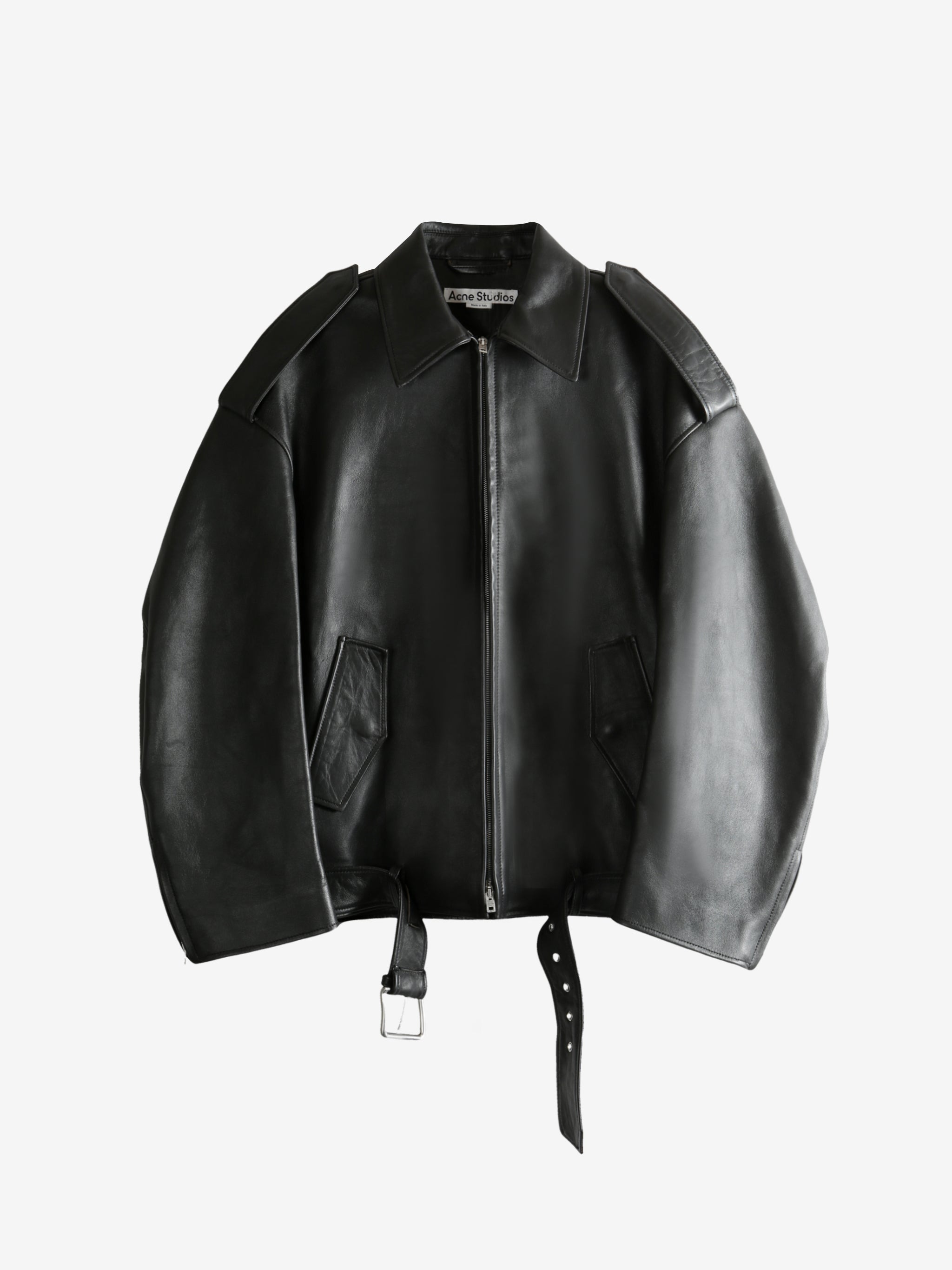 ACNE STUDIOS - Women Oversize Leather Jacket - 4