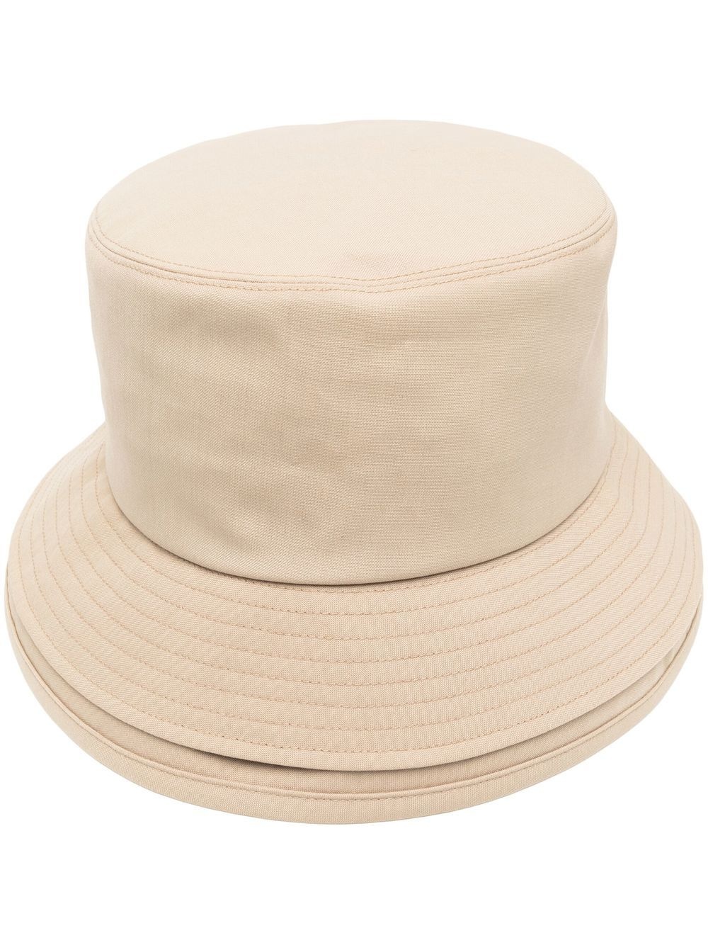 layered-brim wool bucket hat - 1