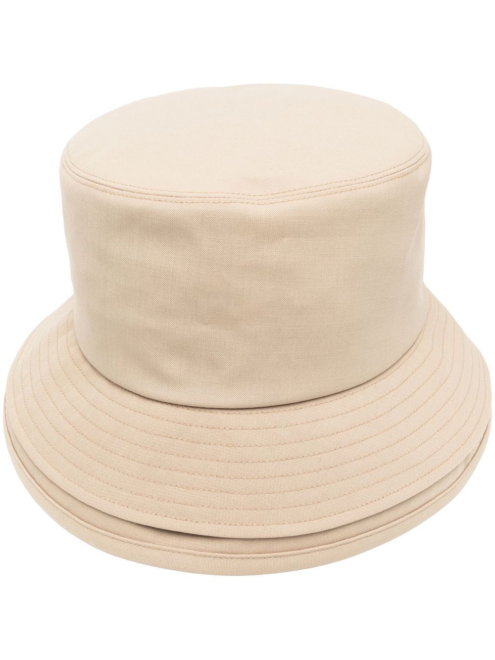 layered-brim wool bucket hat - 1