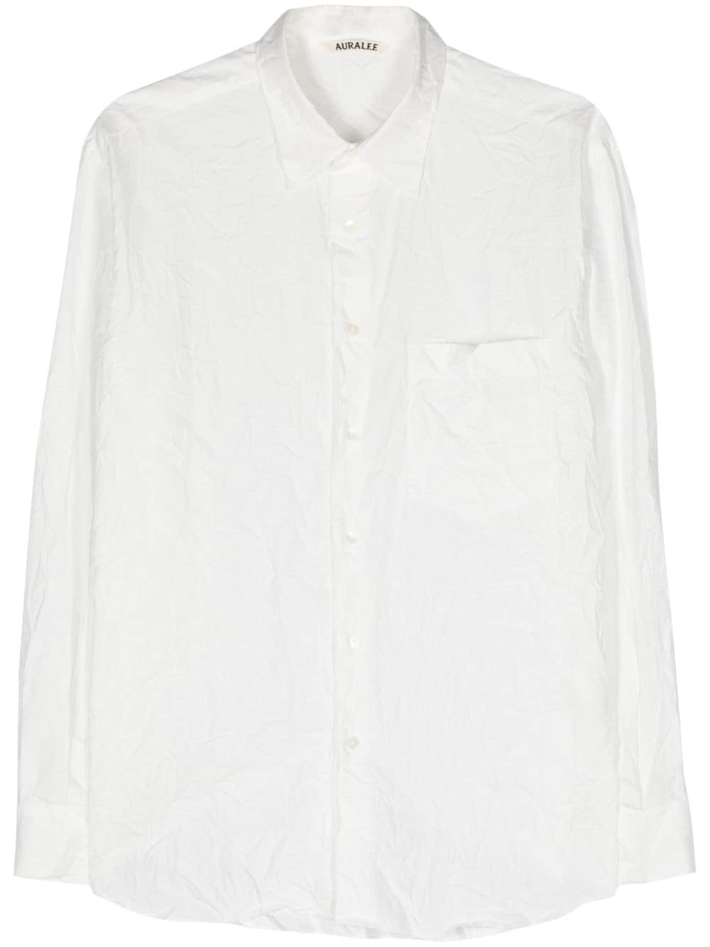 wrinkled-effect cotton shirt - 1