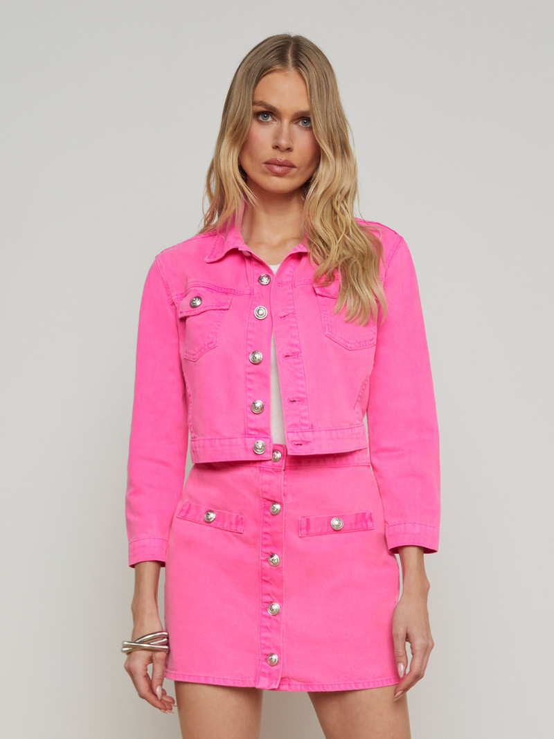 L'AGENCE Koda Cropped Denim Jacket outlook