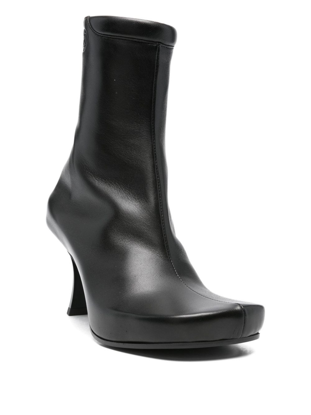 75mm leather square-toe boots - 2
