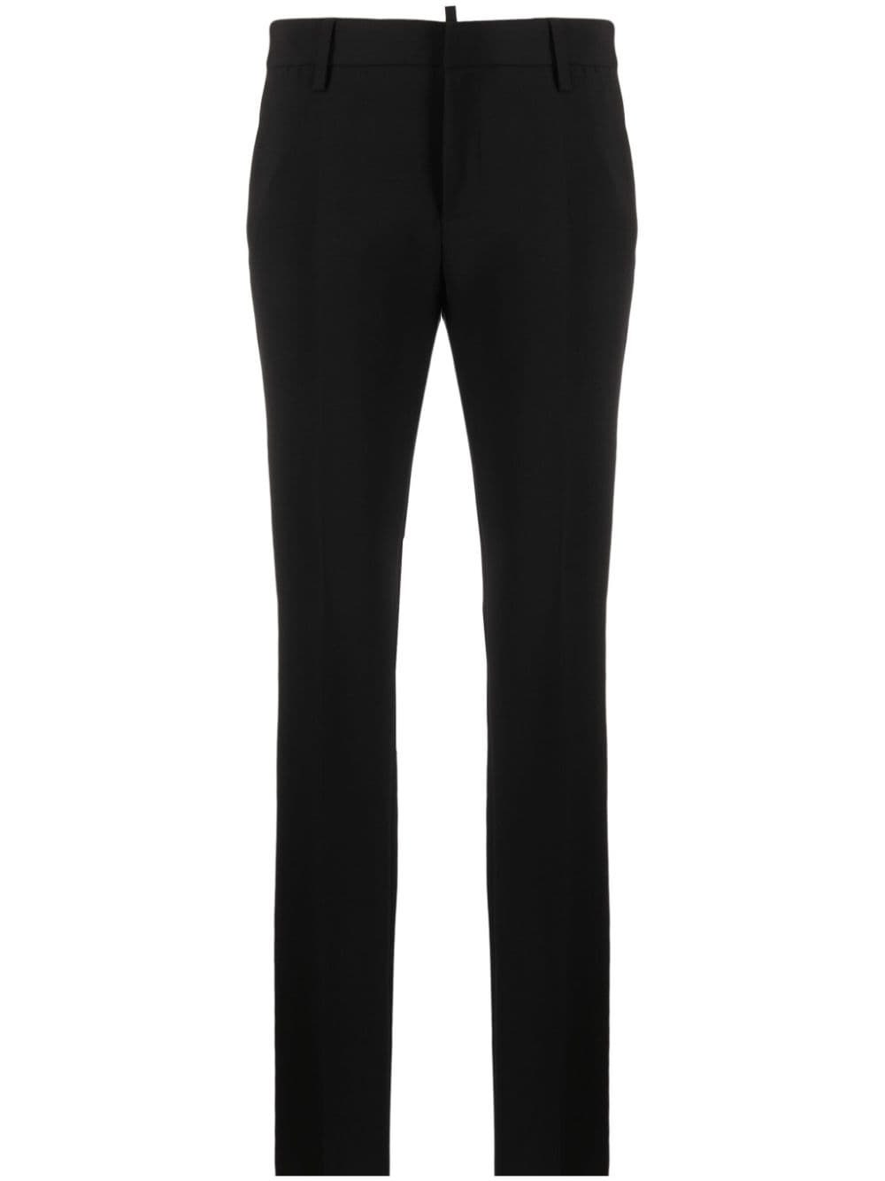 logo-plaque tailored slim-fit trousers - 1