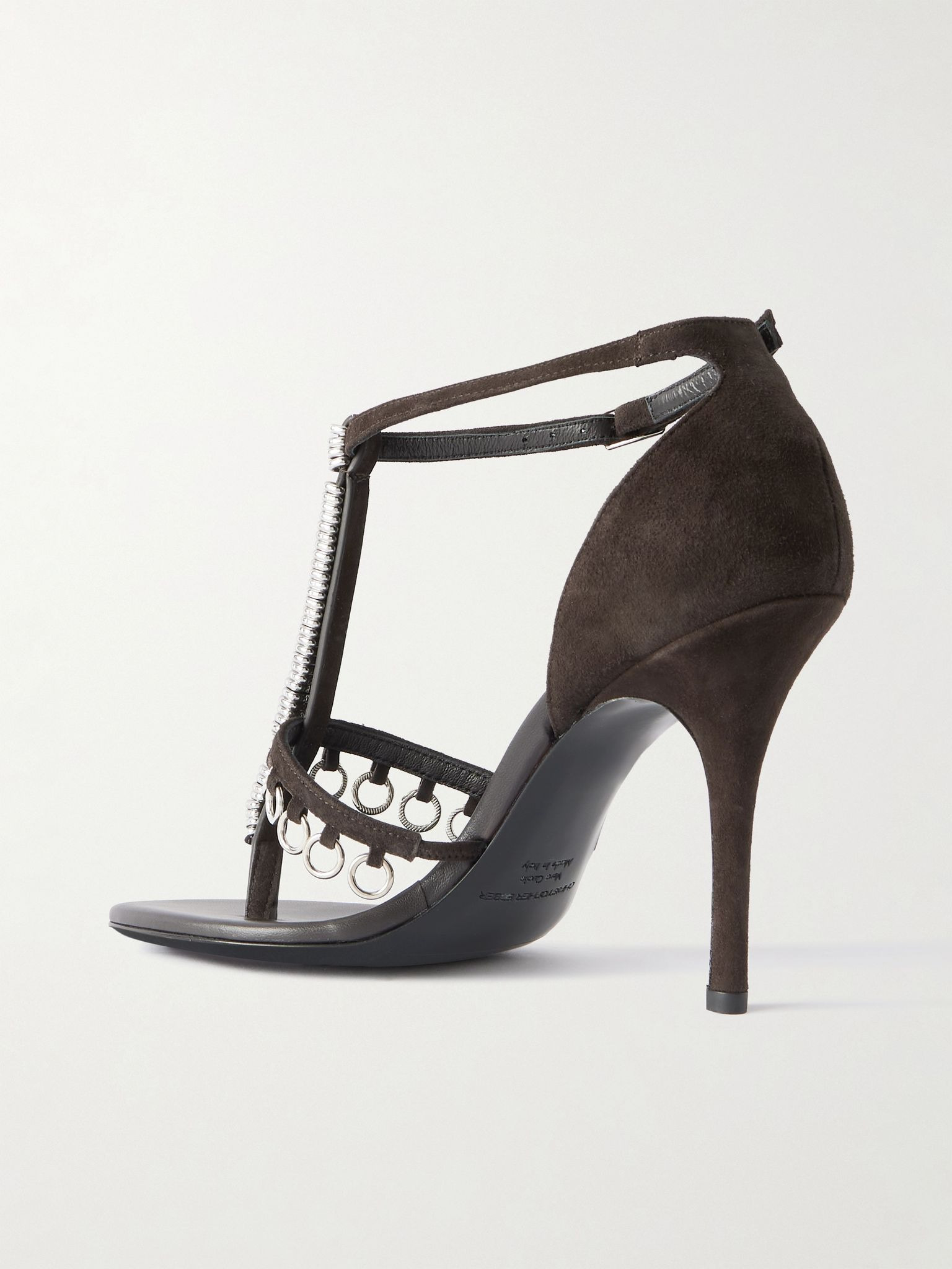 Ludo embellished suede sandals Chocolate - 3