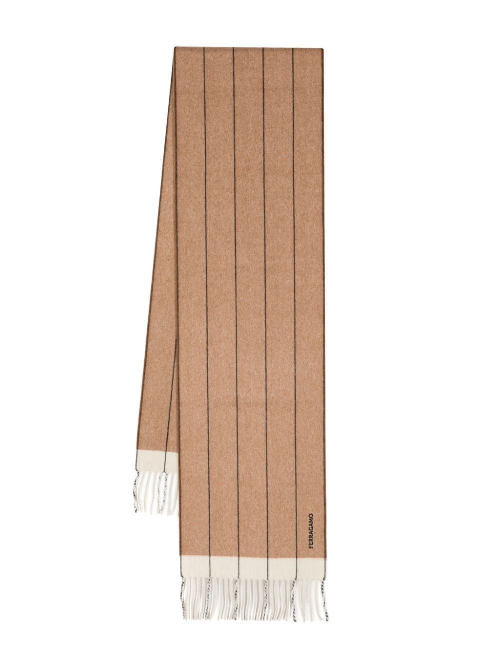 striped wool-cashmere scarf - 1