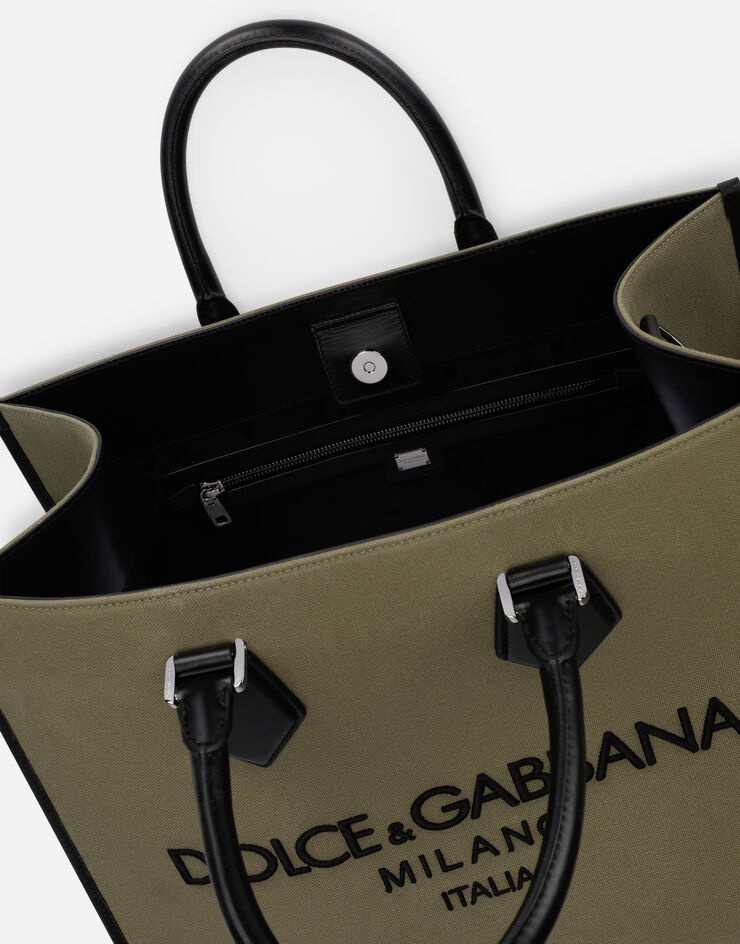 Large canvas shopper with logo - 5