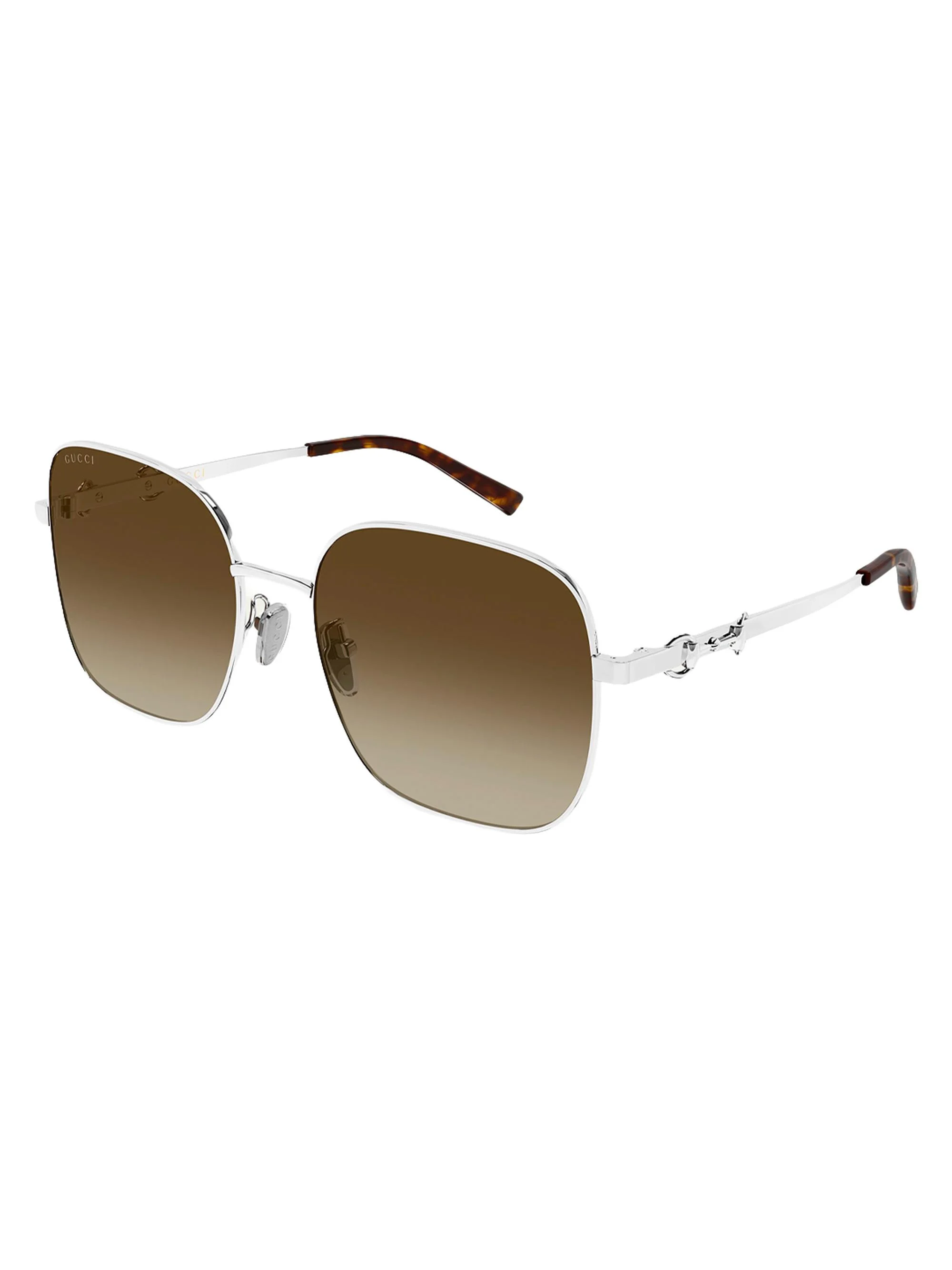 Women's GG Square Sunglasses - Silver Brown - 1