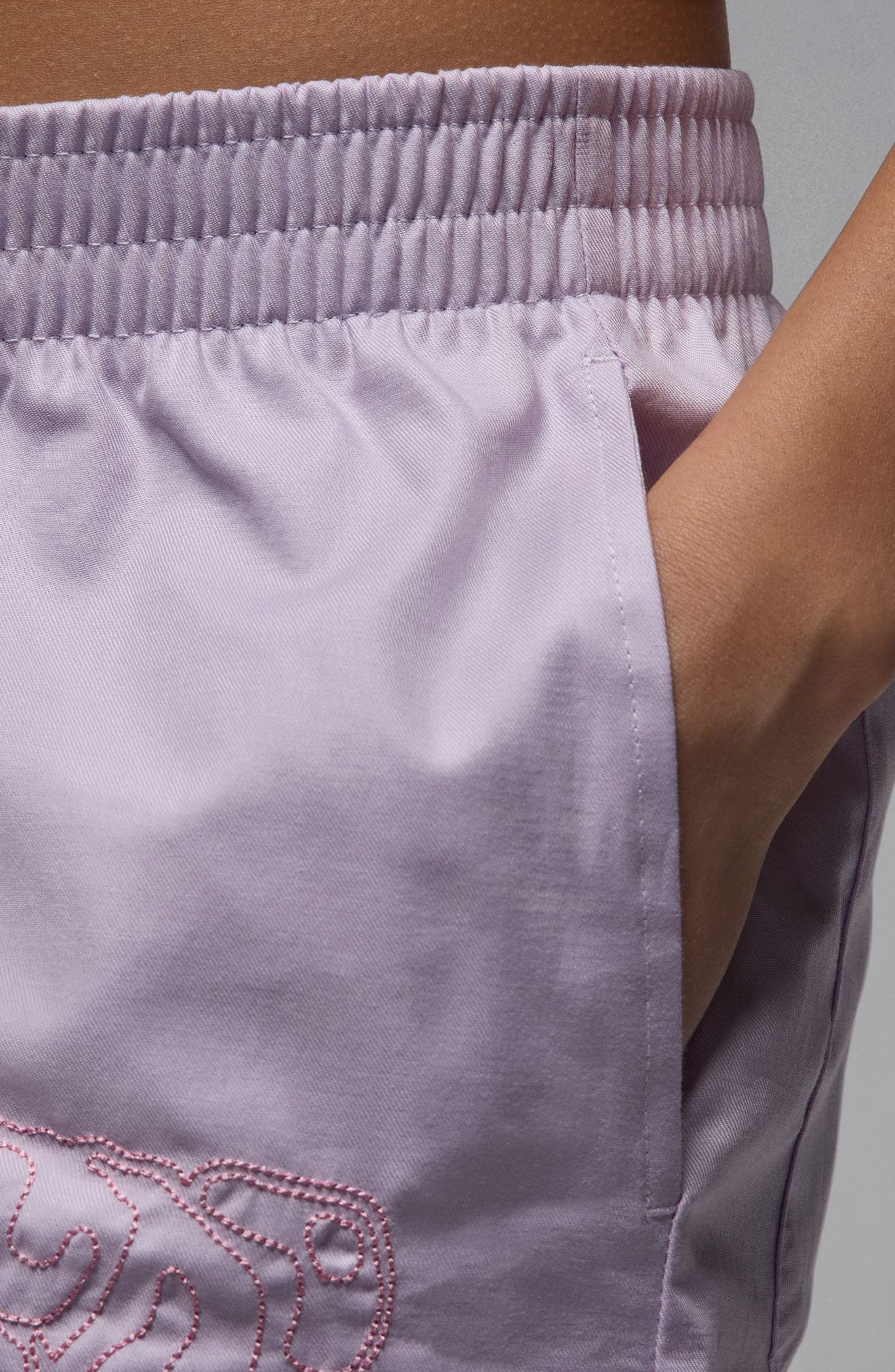 Jordan Rose Embroidered Cotton Shorts in Doll at Nordstrom - 7