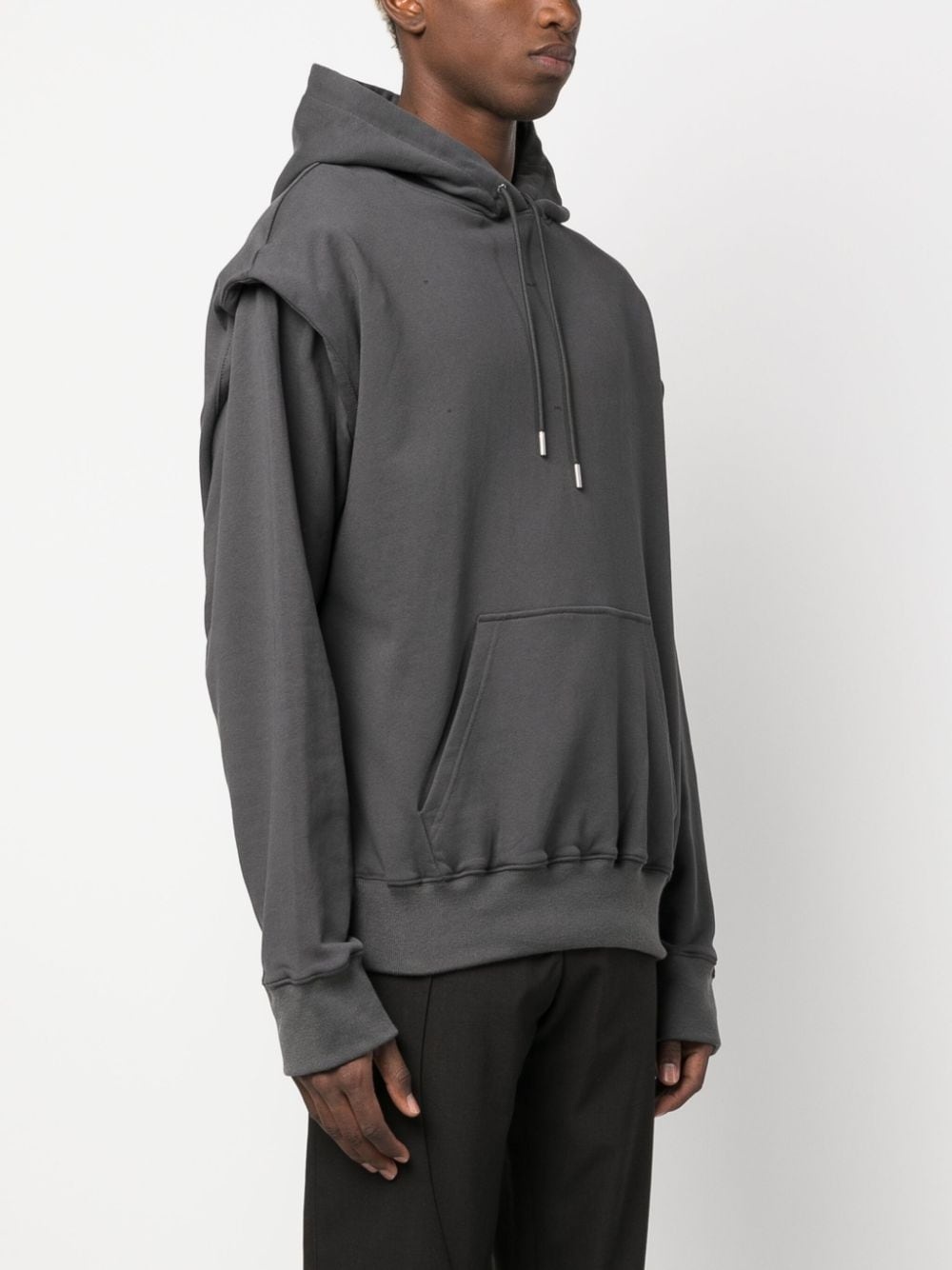 Outline logo-print cotton hoodie - 3