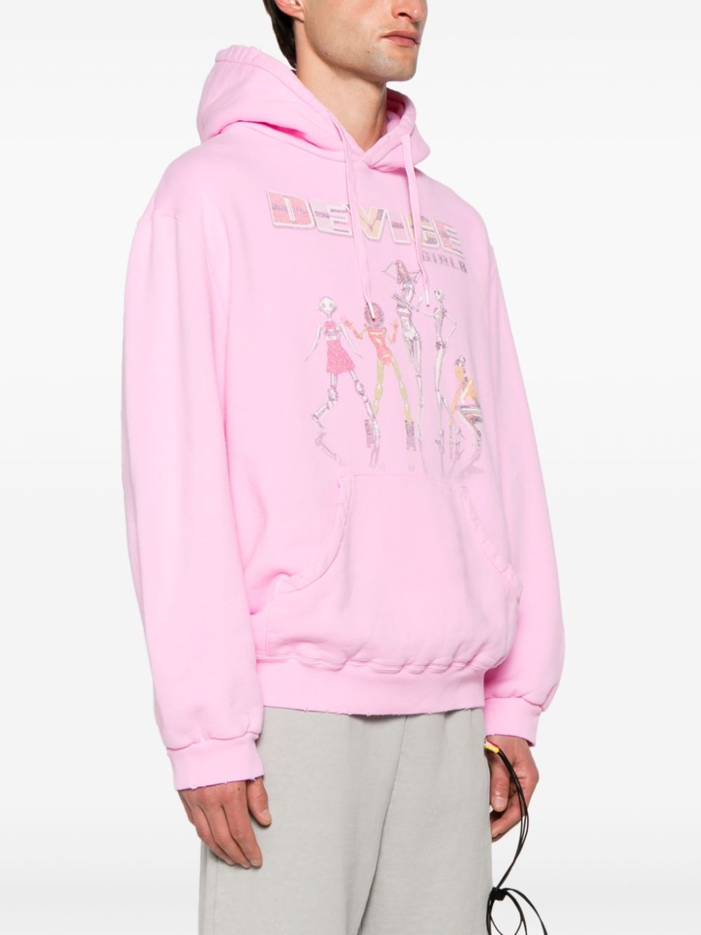 graphic-print cotton hoodie - 3