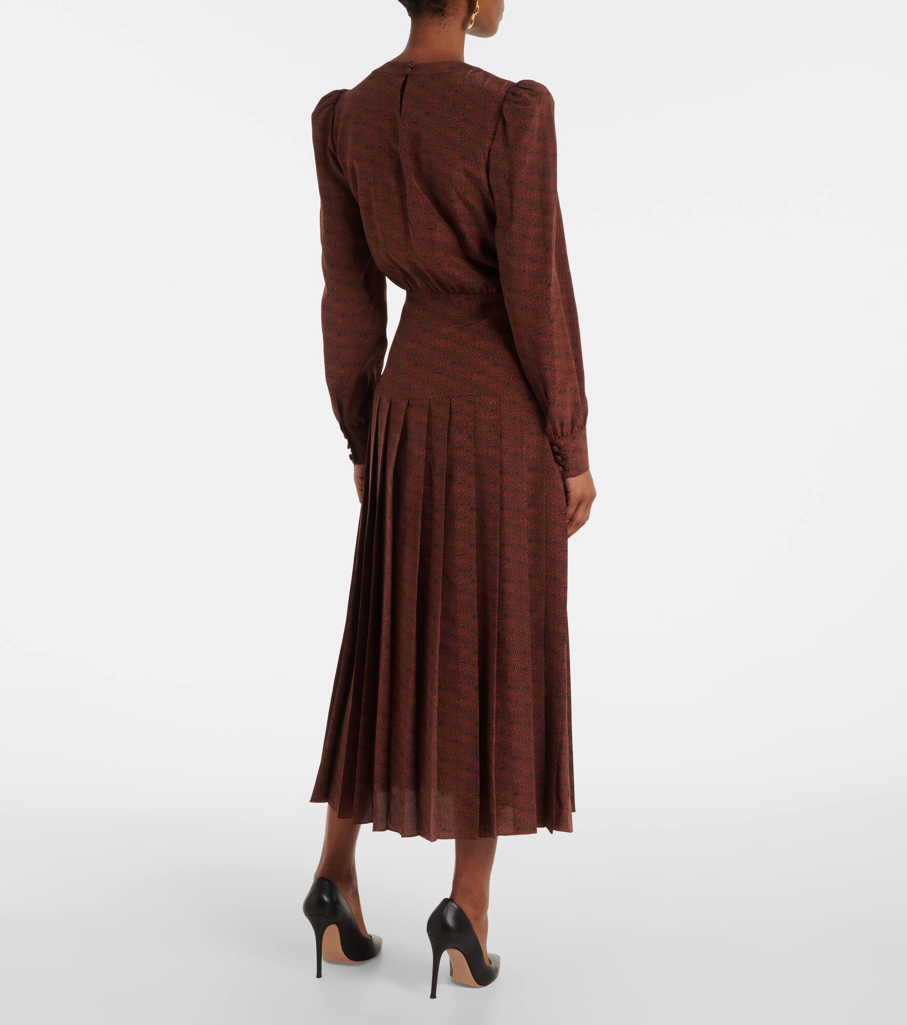 Leopard-print silk midi dress - 3
