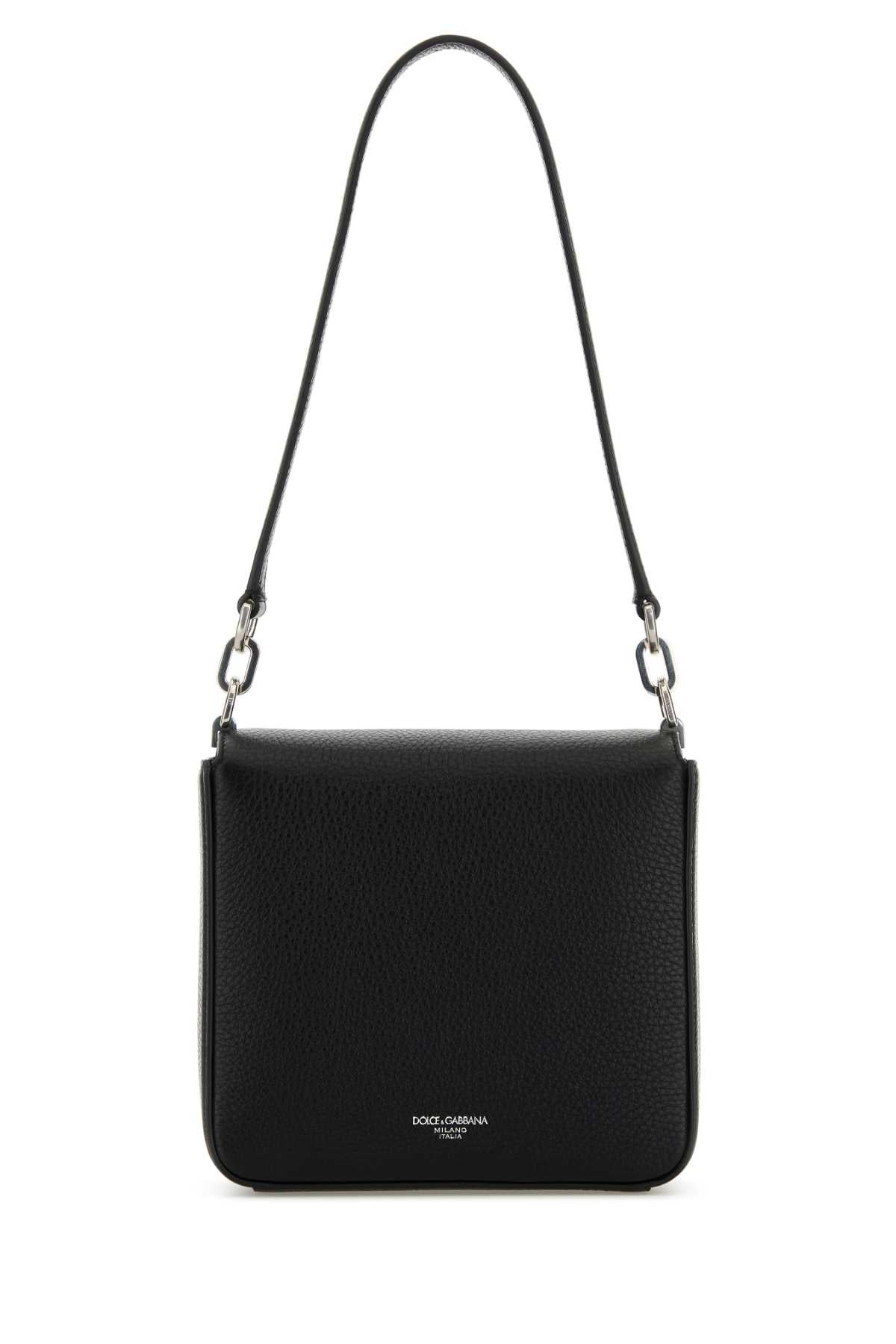 Dolce & Gabbana Men Black Leather Marlene Shoulder Bag - 3