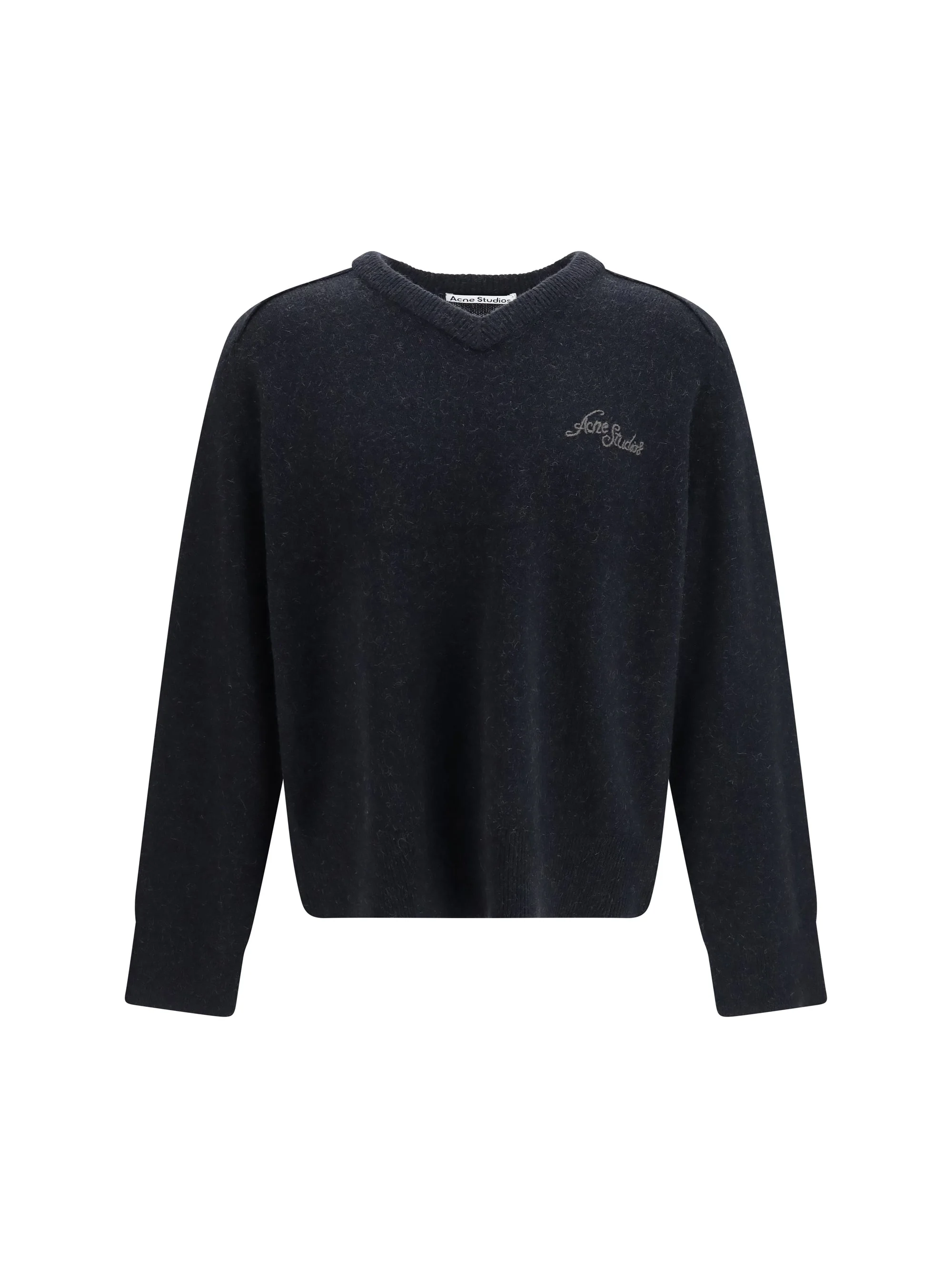 Acne Studios Camel Hair V-neck Sweater Black Men - 1