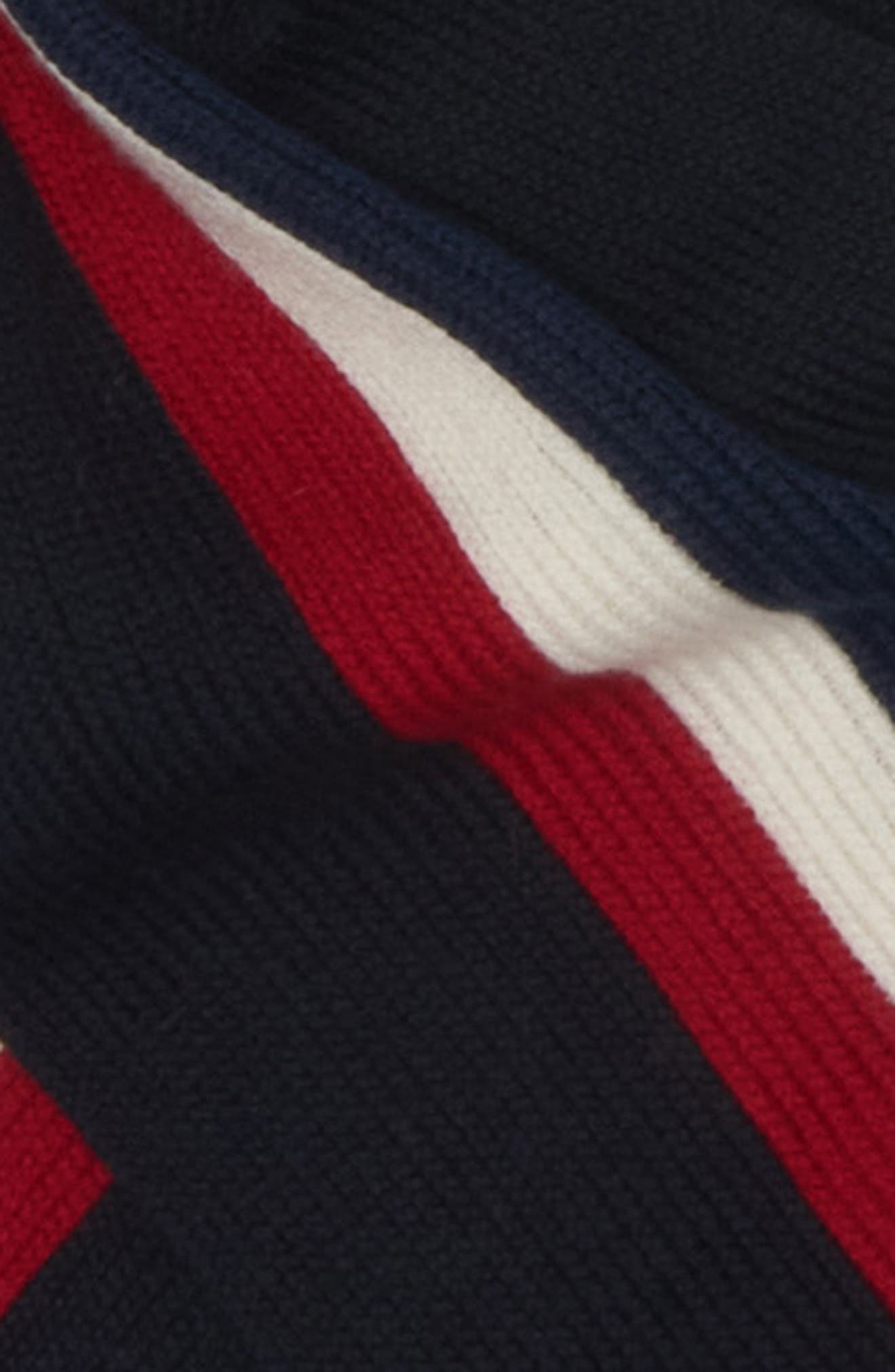 Moncler Logo Stripe Wool Scarf in Blue at Nordstrom - 4