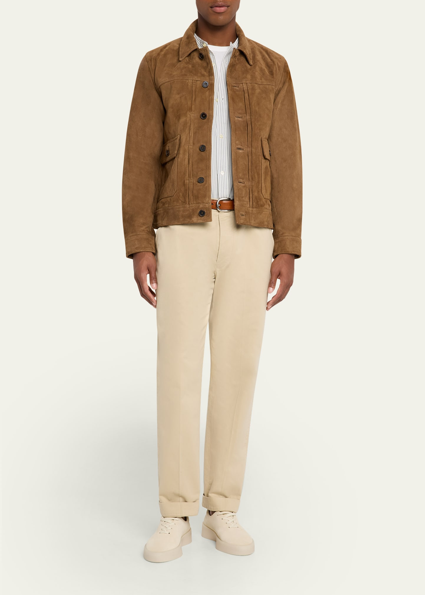 Men's Lazlo Suede Button-Front Shirt Jacket - 2