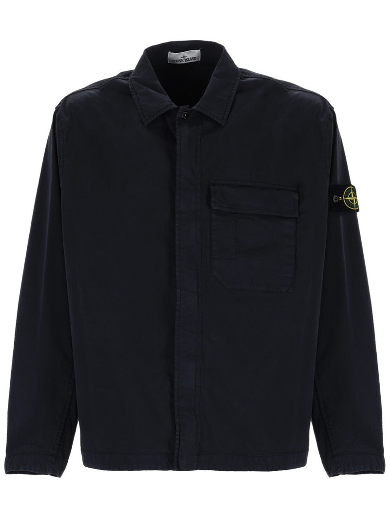 Stone Island STONE ISLAND Regular-fit Overshirt with Concealed Zip STRETCH ORGANIC COTTON TWILL outlook