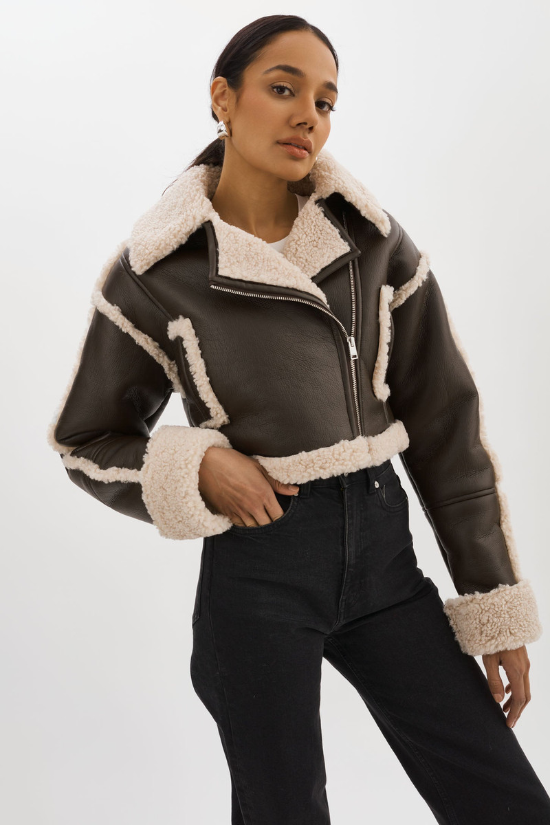 ADRINA | Faux Shearling Crop Jacket 1