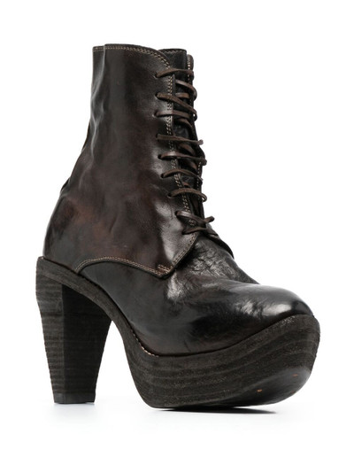 Guidi tapered-heel lace-up ankle boots outlook