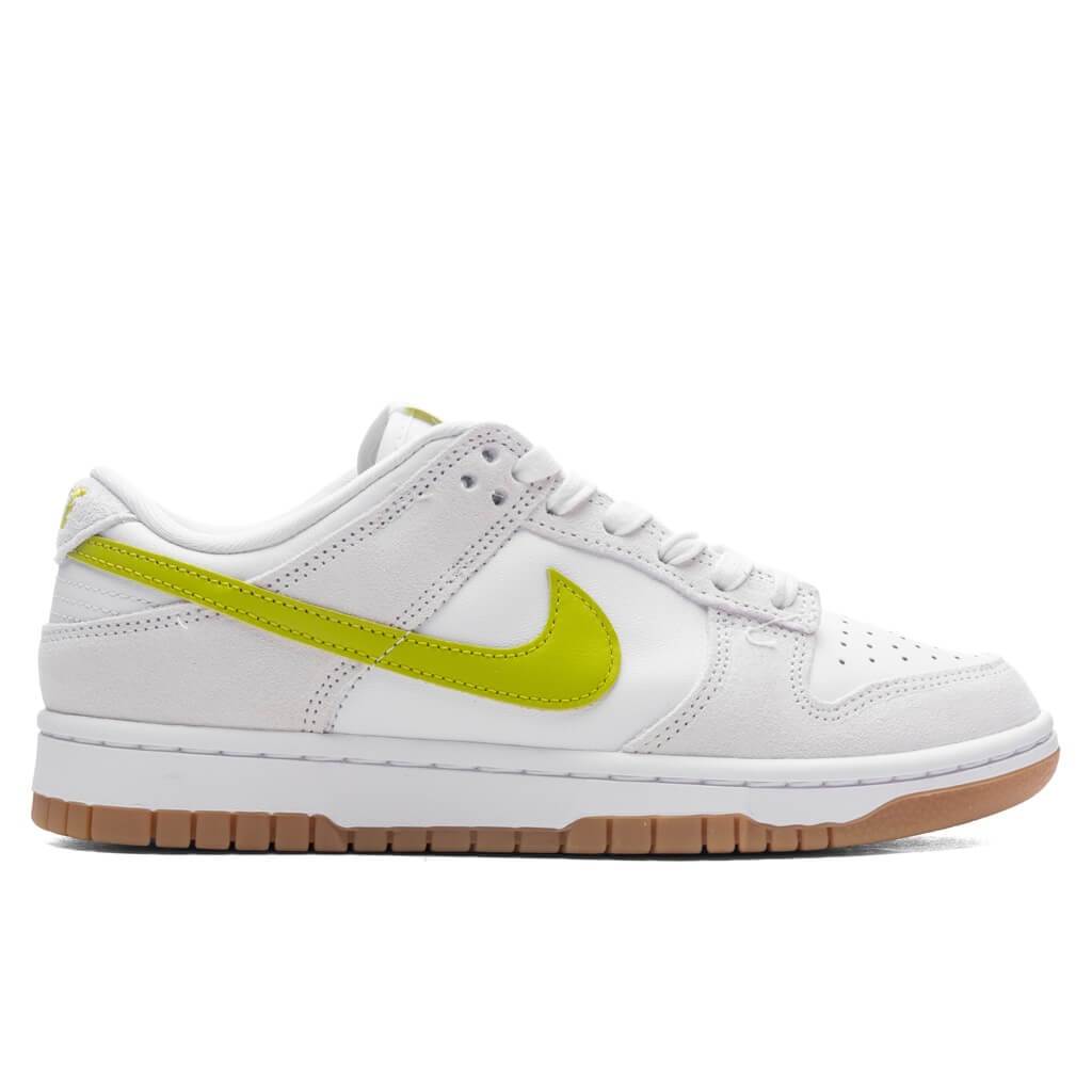 WOMEN'S DUNK LOW - WHITE/BRIGHT CACTUS/GUM YELLOW - 1