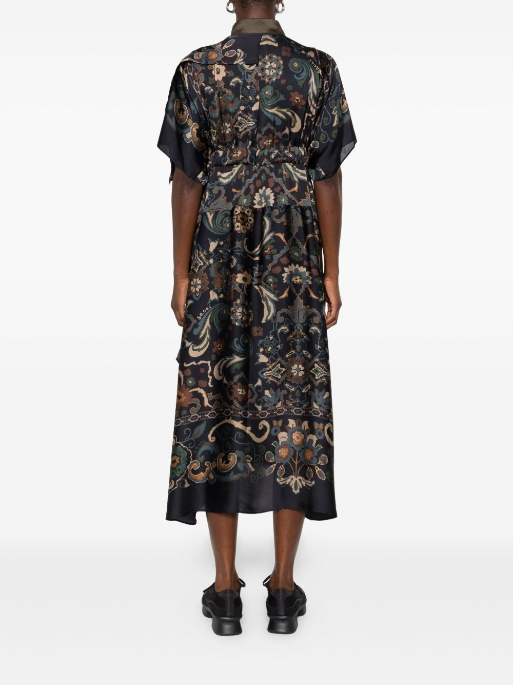 paisley-print layered midi dress - 4